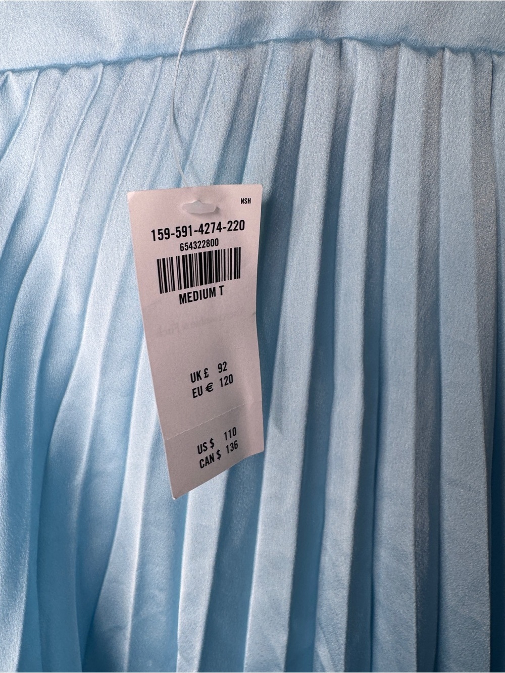 Abercrombie & Fitch Sky Blue Pleated Mini Dress - Picture 7 of 7